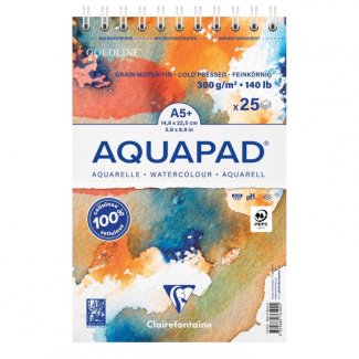 BLOCO AGUARELA AQUAPAD CLAIREFONTAINE ARGOLAS A5 300 GRS 25 FHL
