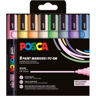CONJUNTO 8 MARCADORES PC 5M POSCA PASTEL COLORS