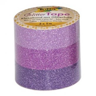 WASHI-TAPE 3 PEÇAS 15MM GLITTER  FOLIA