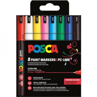 CONJUNTO C/8 MARCADORES POSCA PC-1MR CORES STANDARD