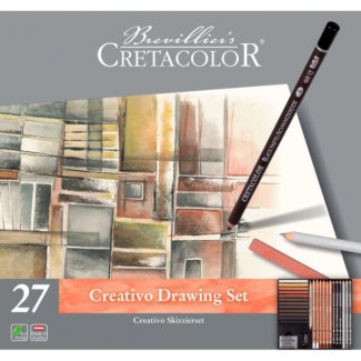 CREATIVO  DRAWING SET CX. METAL 27 PCS  CRETACOLOR