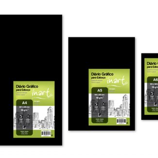 DIARIO GRAFICO ESBOÇO INART 110GR A5 80 FOLHAS - ARGOLAS