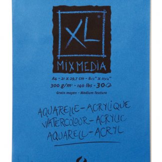 BLOCO XL MIX MEDIA CANSON GRAO MEDIO 300 GR 15 FLS ESPIRALADO