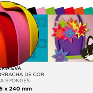 BLOCO COM BORRACHA EVA DE CORES SORTIDAS