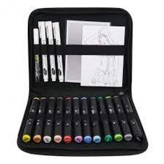 MANGA GRAPHIT KIT: 12 MARKERS - 3 LINERS - 1 SHAKE MARKER - 1 A4 PAD